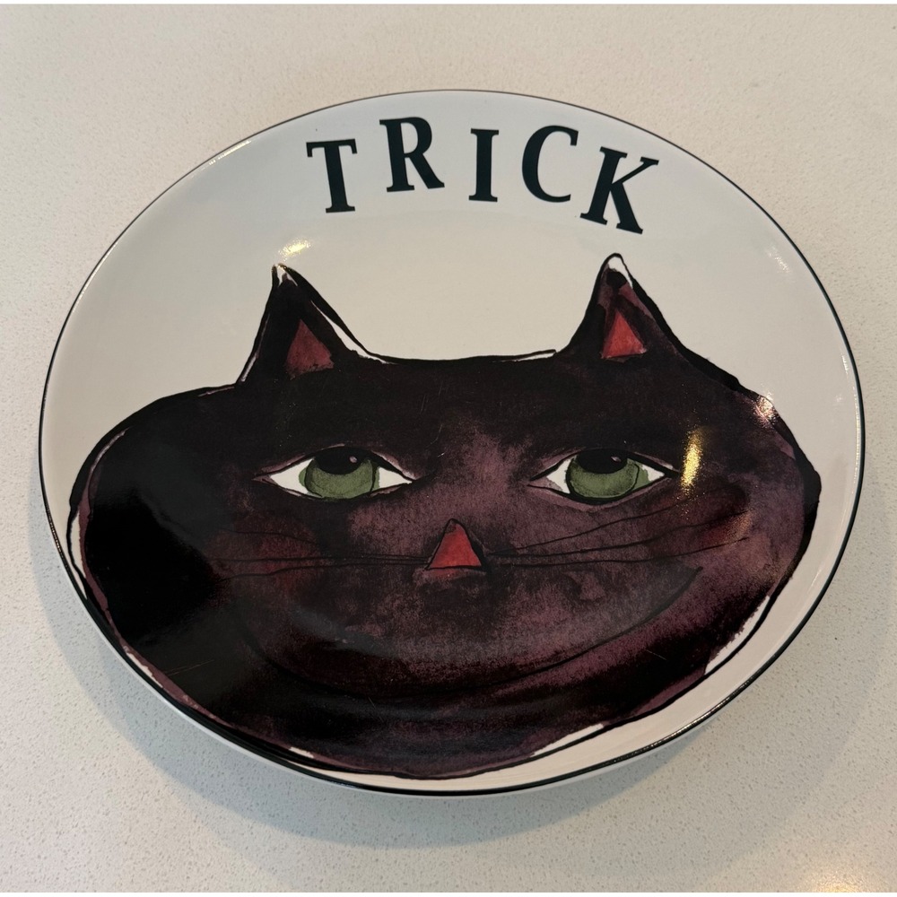 Rosanna Halloween Black Cat Trick Ceramic‎ Plate 10.5"